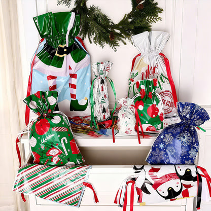 Christmas Cheer Drawstring Gift Bags