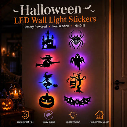 🎃 Halloween LED Silhouette Wall Light Stickers