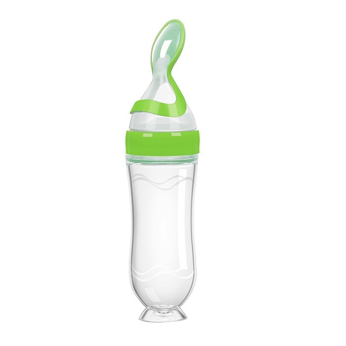 Baby Food Squeeze Spoon Feeder | 2-In-1 Silicone Feeding Bottle 👶