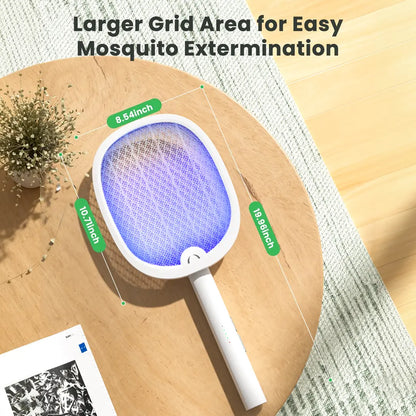 Rechargeable 2-in-1 Electric Bug Zapper Racket with UV Light