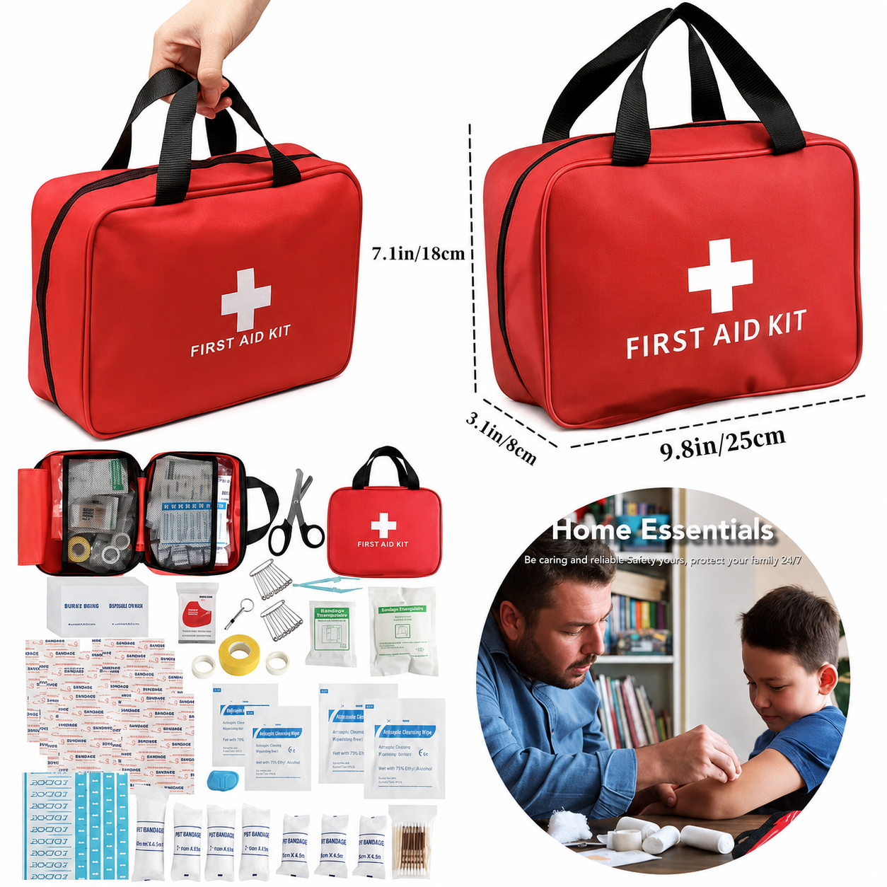 160Piece Waterproof First Aid Kit for Emergencies
