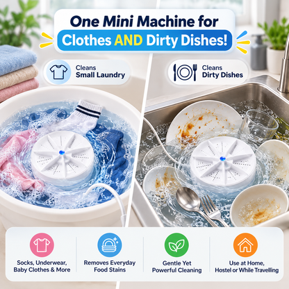 Portable Turbo Washer for Dishes & Laundry