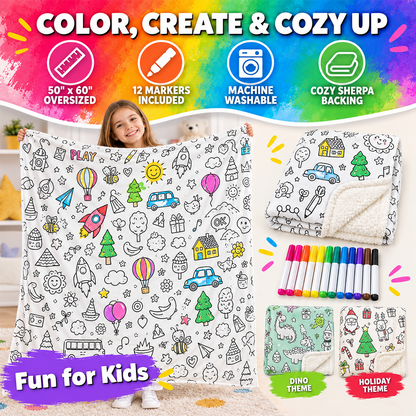 DIY Coloring Blanket with 12 Markers