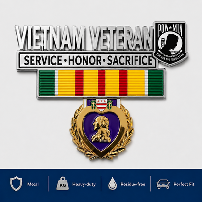 🎖️- Vietnam Veteran Tribute Car Emblem Metal Badge
