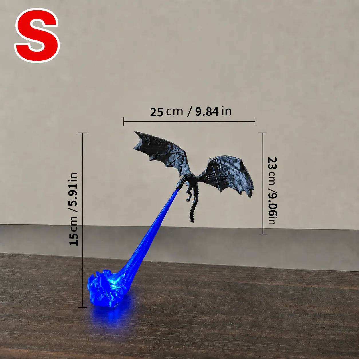 3D Fire-Breathing Dragon LED Display – Fantasy Bookshelf Decor with Glowing Flame