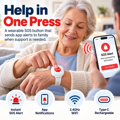 Emergency bracelet with SOS button for the elderly