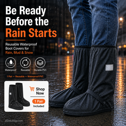 🌧️ Reusable Waterproof Boot Covers for Rain, Mud & Snow