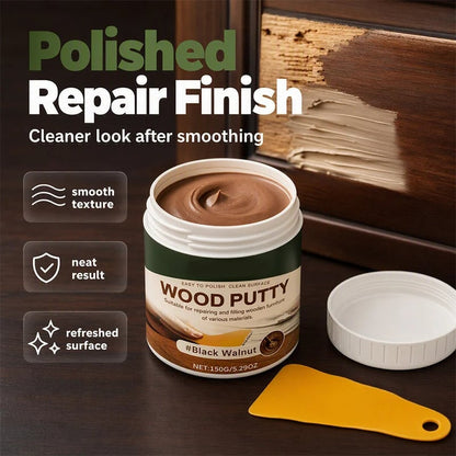 🚪Wood Repair Filler Putty – Fills Cracks & Chips, Smooths Surfaces, Blends with Dark Wood