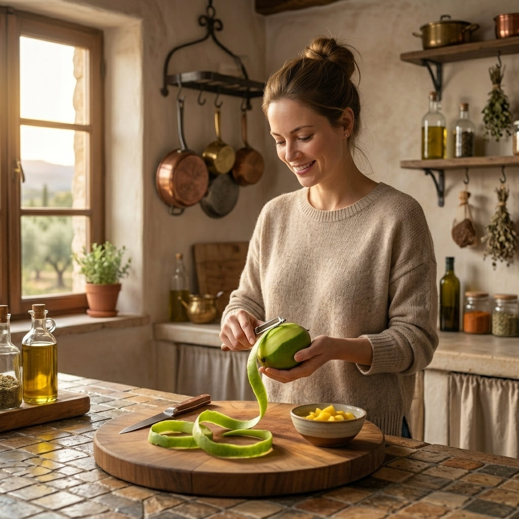 Ultra-Sharp Stainless Steel Peeler with Wooden Grip & Bottle Opener