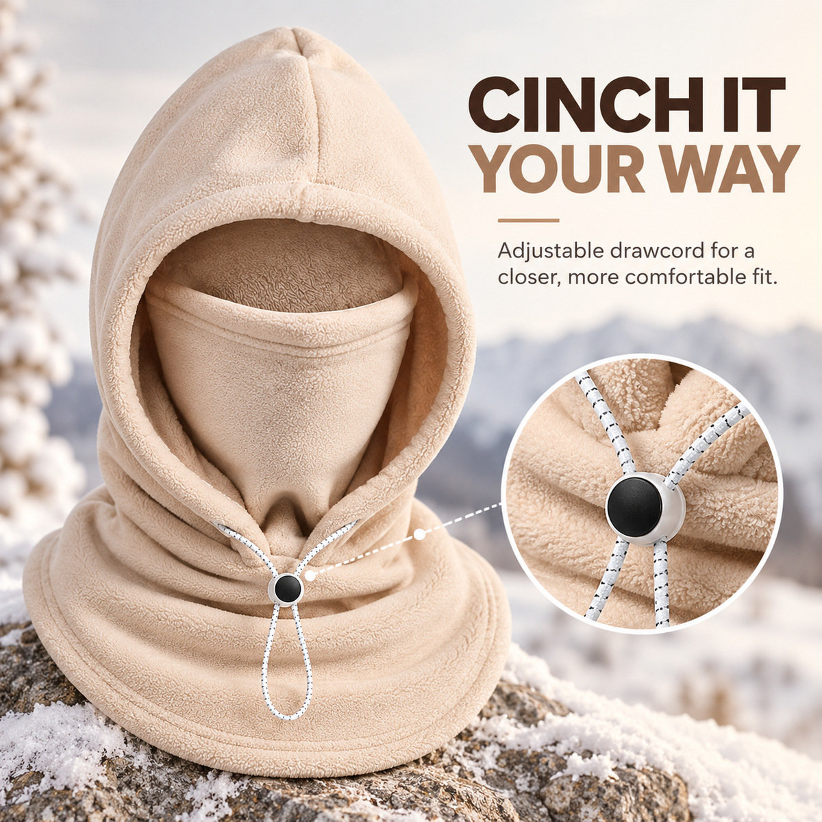 3-in-1 Winter Fleece Balaclava Hood 🧣❄️ Warm Face, Ear & Neck Cover