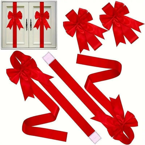 Festive Christmas Bow Wreath – Vibrant Red, Eye-Catching Holiday Decor