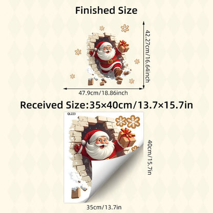 🔥Buy 5 Get 5[10Pcs &💥Free Shipping]Santa Claus Breakthrough Wall Stickers🎄