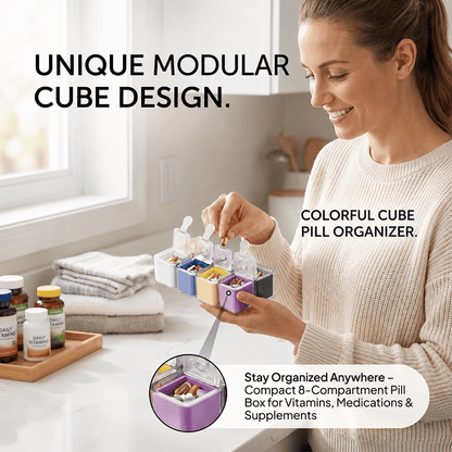 💊 Colorful Cube Pill Organizer