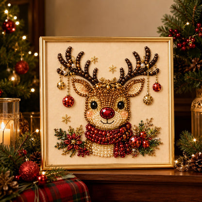 5-in-1 3D Pearl Art Kit – Christmas DIY Craft Set for Kids & Family Creative Fun