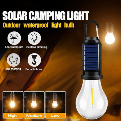 Solar Rechargeable Hooked Camping Light