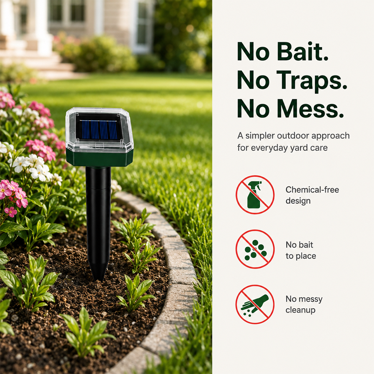 Solar Powered Waterproof Screw Mole Repellent