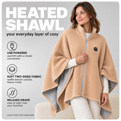 Wearable Heated Blanket Shawl | Portable USB-Powered Warmth for Home, Work & Outdoors