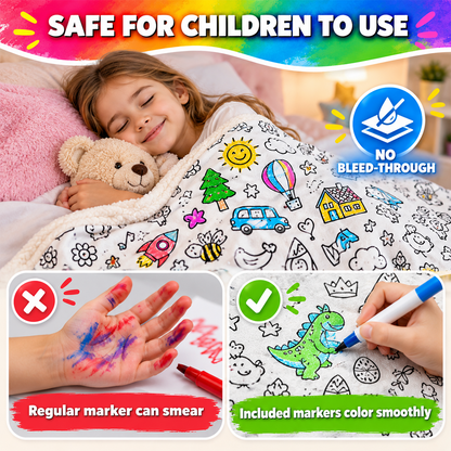 DIY Coloring Blanket with 12 Markers
