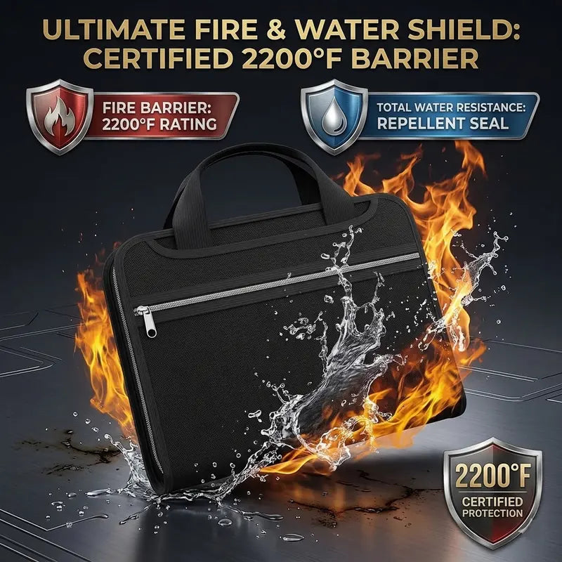 Fire-Resistant Document Organizer Bag