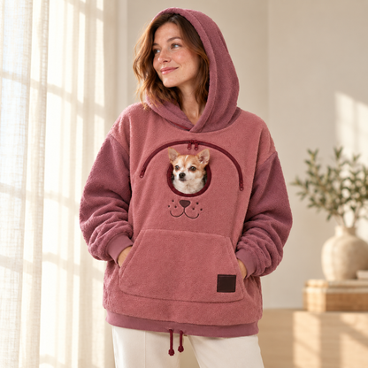 🐾 Cozy Pet Carrier Hoodie — Built-In Pouch for Cats & Small Dogs