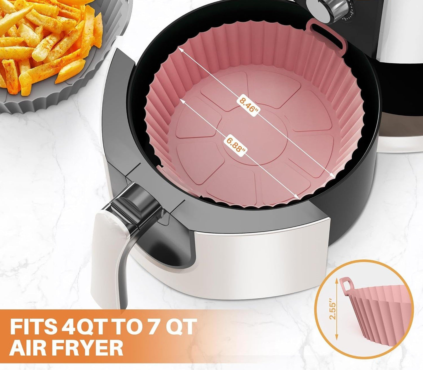 6-Piece Silicone Air Fryer Baking Tray Set – Non-Stick, Reusable & Easy to Clean