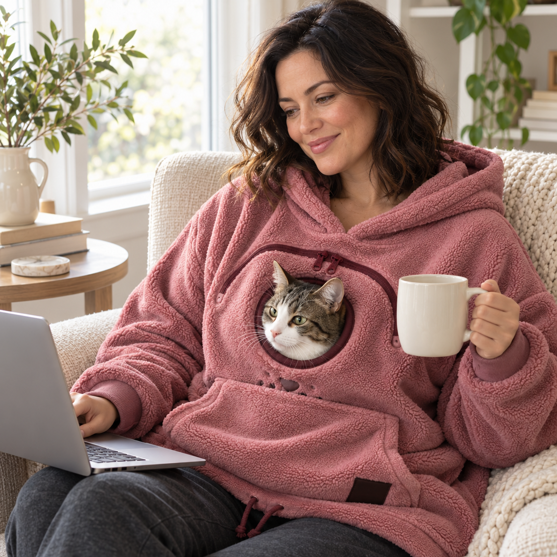 🐾 Cozy Pet Carrier Hoodie — Built-In Pouch for Cats & Small Dogs