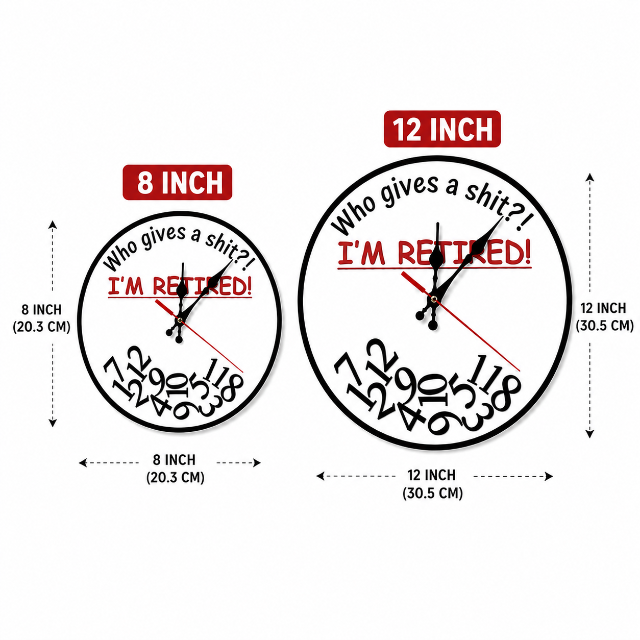Retirement Humorous Quote Wall Clock