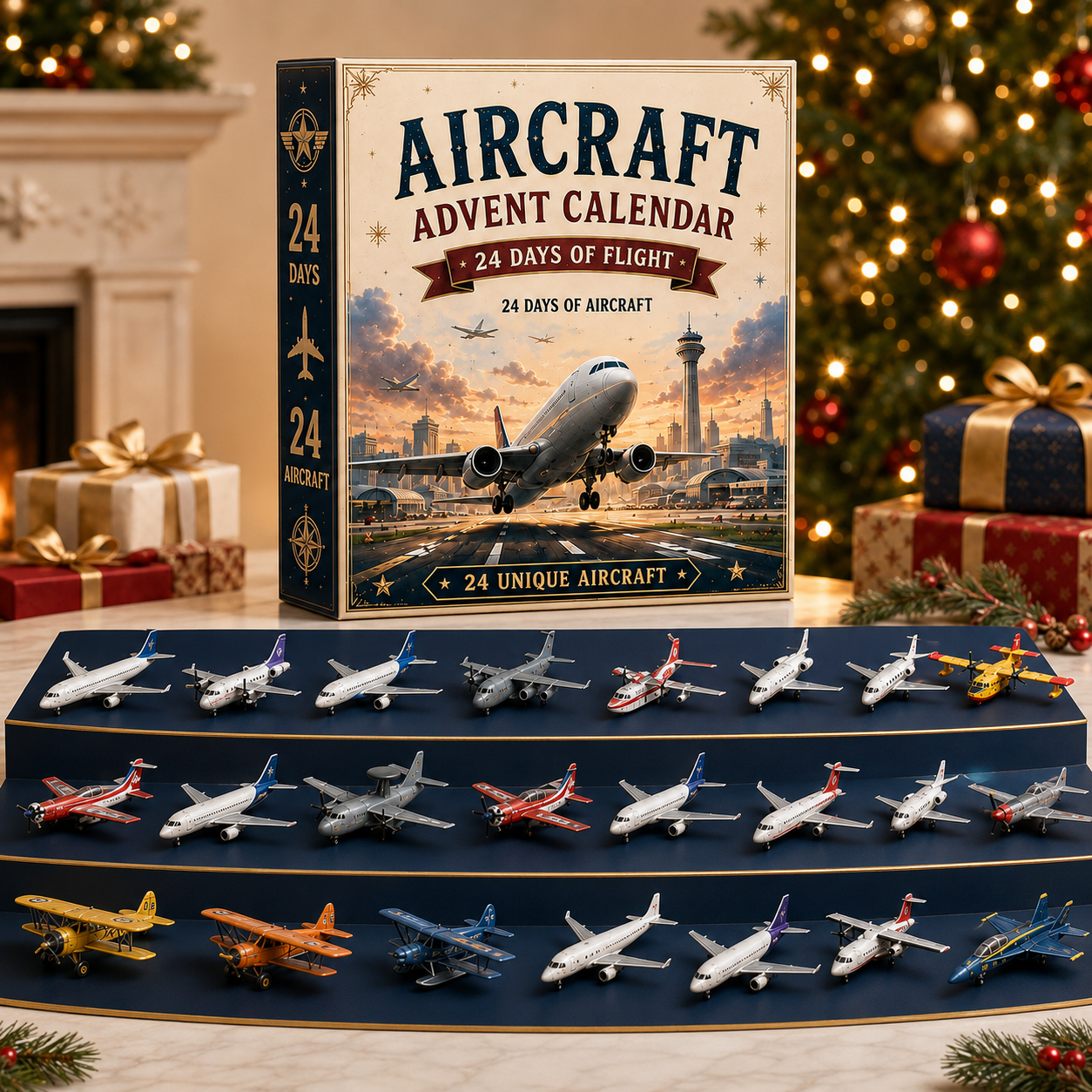 24 Days of Flight with 24 Unique Miniature Airplanes, Jets & Aviation Collectibles