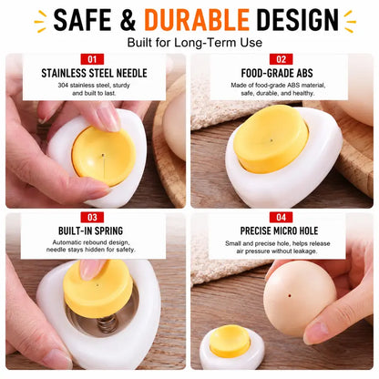 2-Pack Egg Piercer – One-Press Stainless Steel Egg Pricker for Perfect Hard-Boiled Eggs