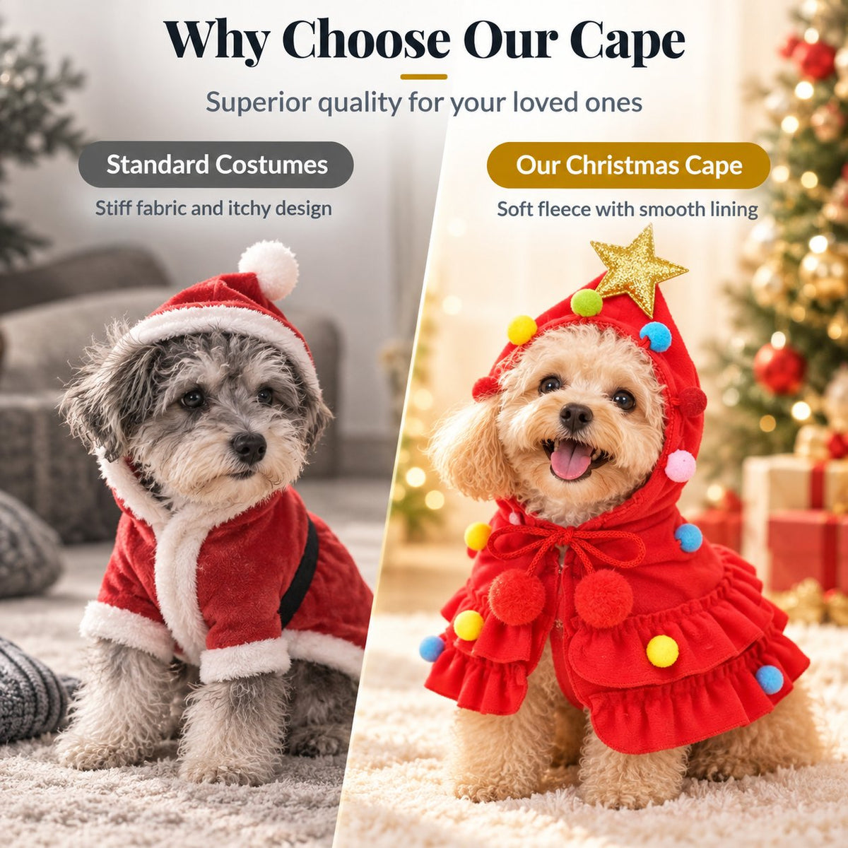 🐶🎄Christmas Tree Pet Cloak Costume for Dogs and Cats