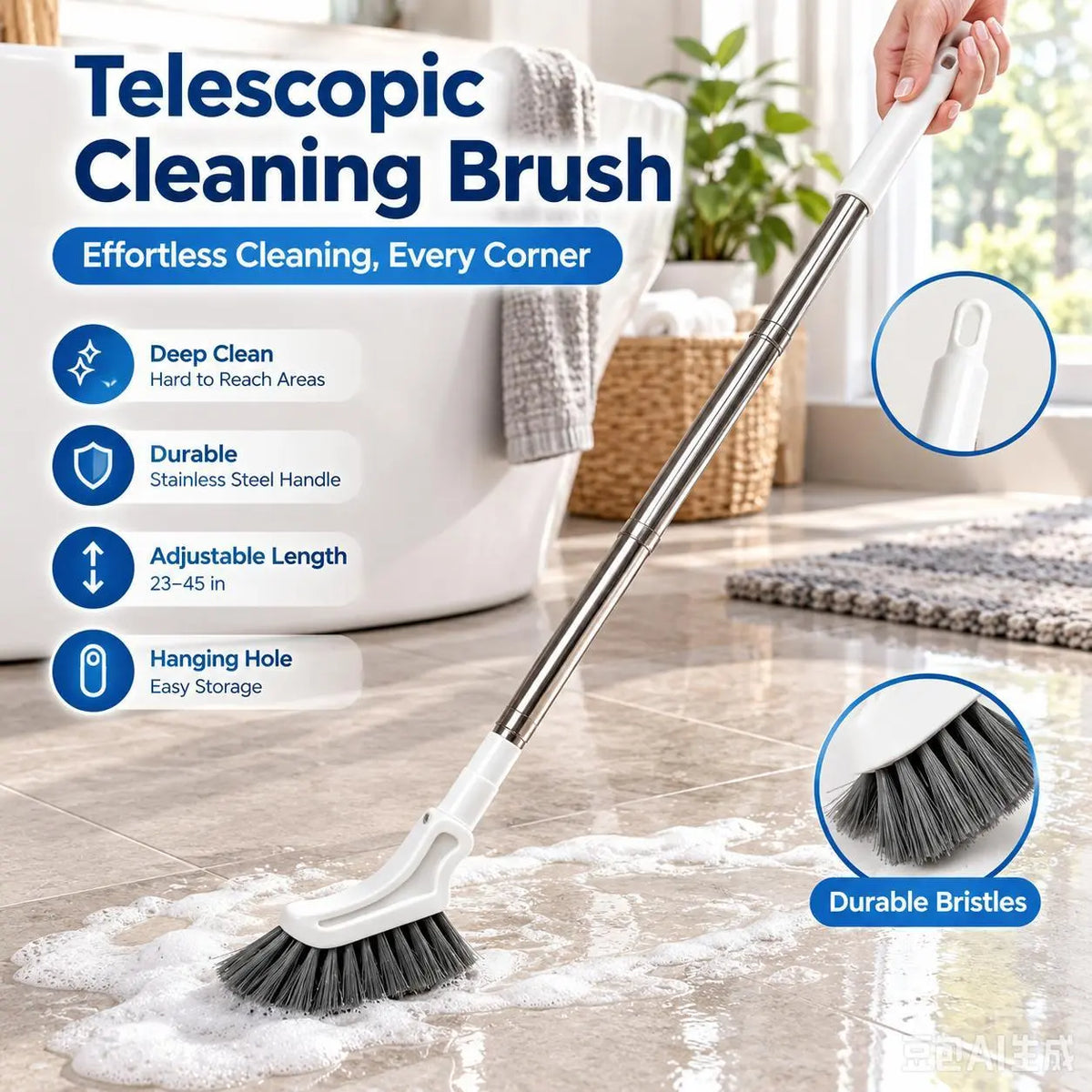 🧼 Telescopic Crevice Cleaning Brush