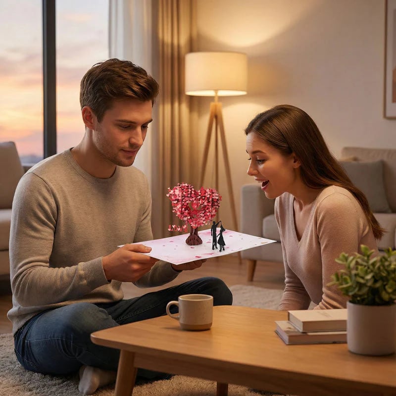 🔥3D Pop-Up Anniversary Card - Romantic Love Tree & Hearts Design💌