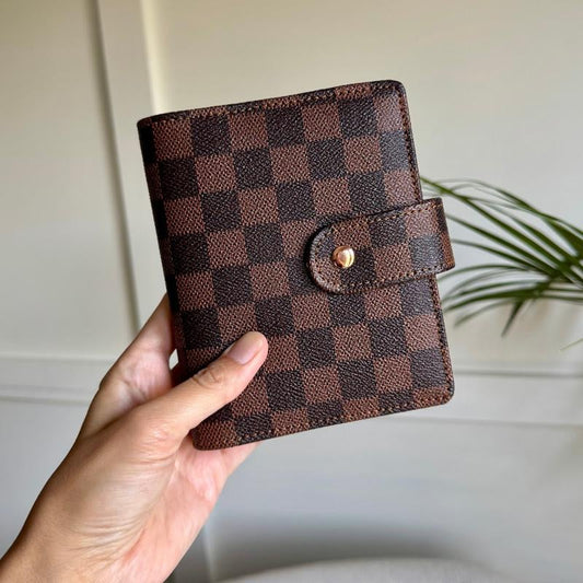👛Checkered Pocket A7 Budget Mini Binder Wallet Planner Notebook with Money Stuffing Zip Envelopes👛