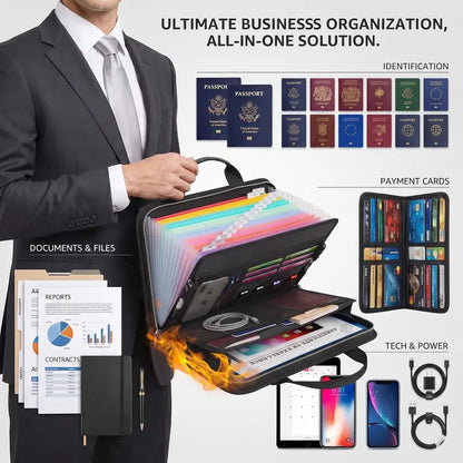 Fire-Resistant Document Organizer Bag