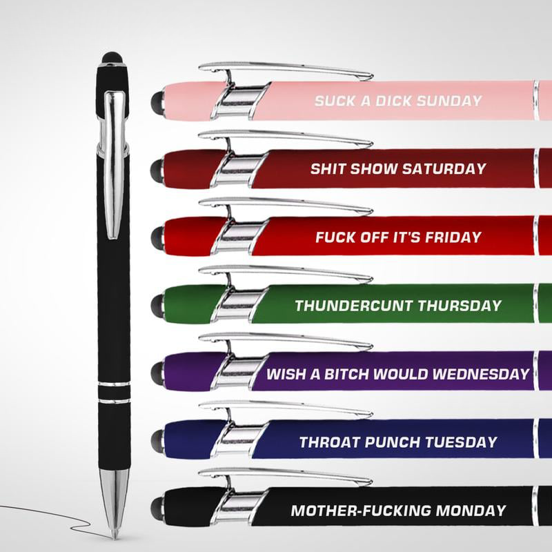 🔥Last Day Promotion 50% OFF💝Funny Stress-Relief Daily Quotes Metal Ballpoint Pen Set (7 Pcs) | 🎁Office Christmas Gift Exchange