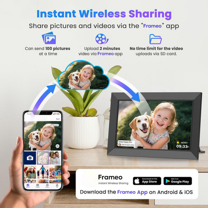 10.1" WiFi Digital Photo Frame – HD Touch Screen, 32GB Storage