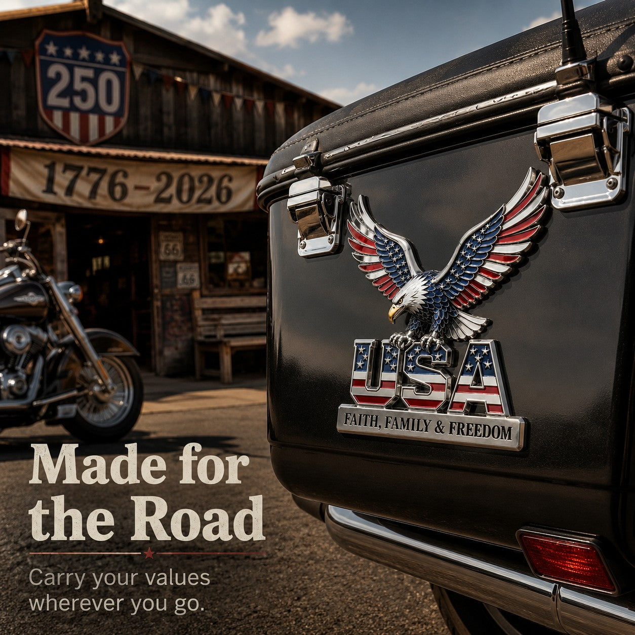 🇺🇸250th Anniversary- ★USA Faith, Family & Freedom★ Metal Emblem