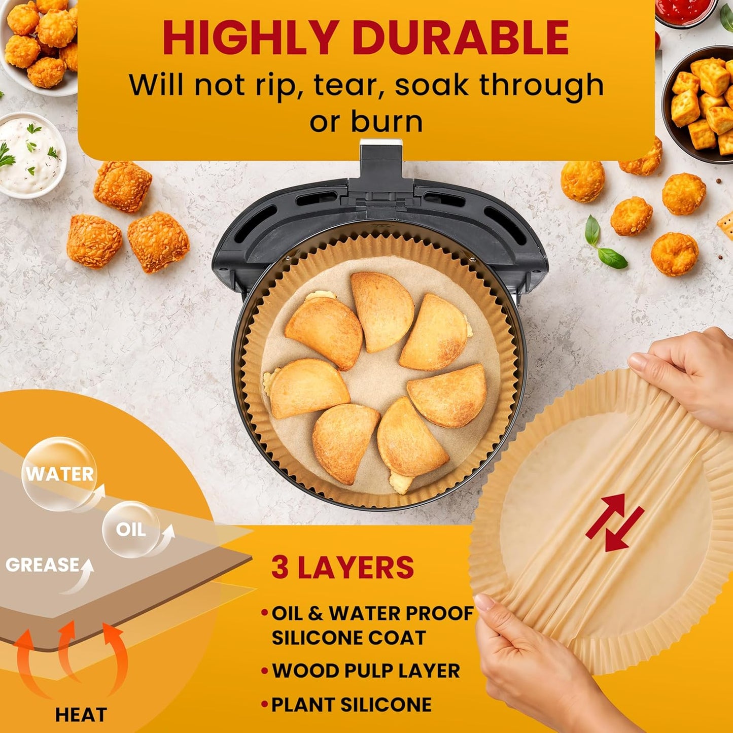 🍟 Disposable Round Air Fryer Paper Liners