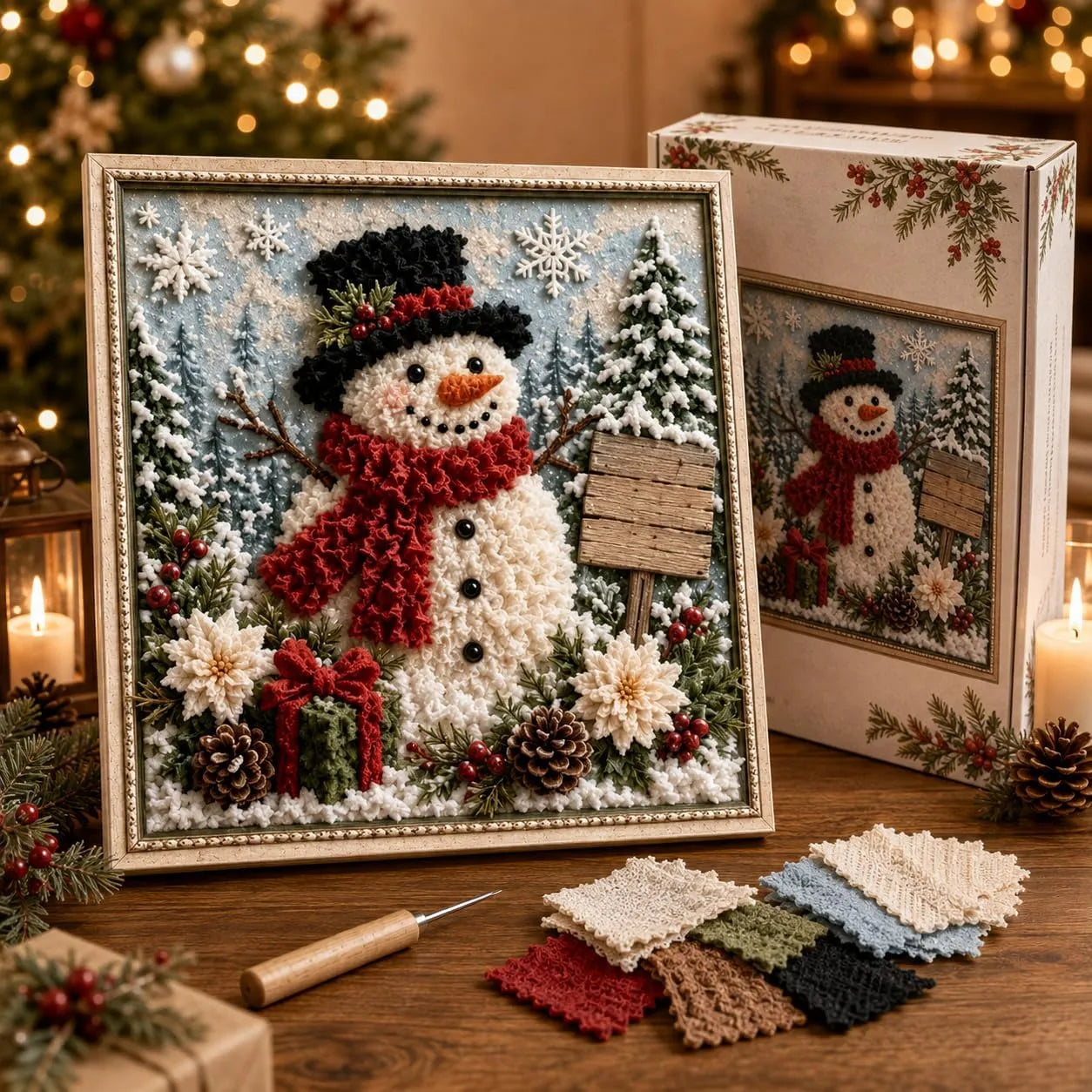 3D Christmas Fabric Poke Art Kit🖼️