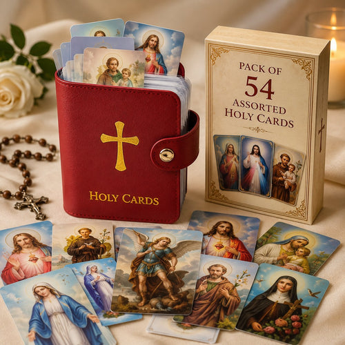 Catholic Genuine Leather Holy Card Holder