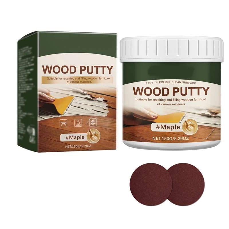 🚪Wood Repair Filler Putty – Fills Cracks & Chips, Smooths Surfaces, Blends with Dark Wood