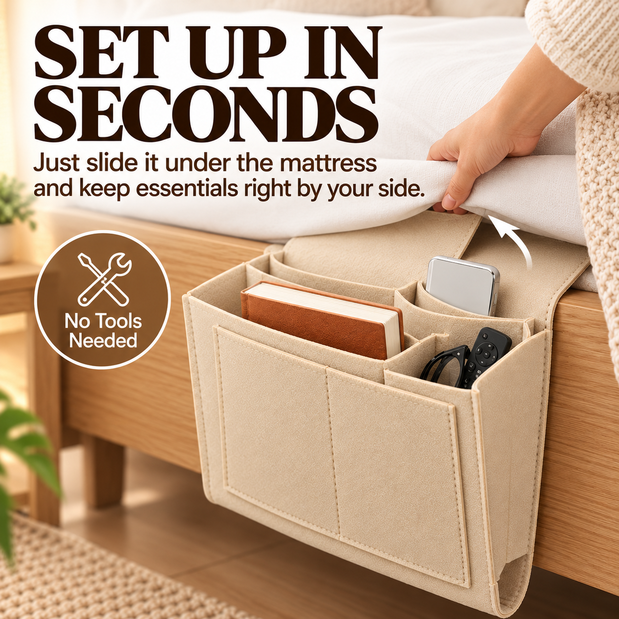 Bedside Hanging Organizer – Keep Essentials Within Reach