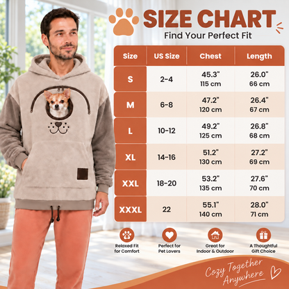 🐾 Cozy Pet Carrier Hoodie — Built-In Pouch for Cats & Small Dogs