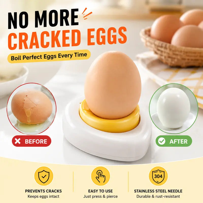 2-Pack Egg Piercer – One-Press Stainless Steel Egg Pricker for Perfect Hard-Boiled Eggs