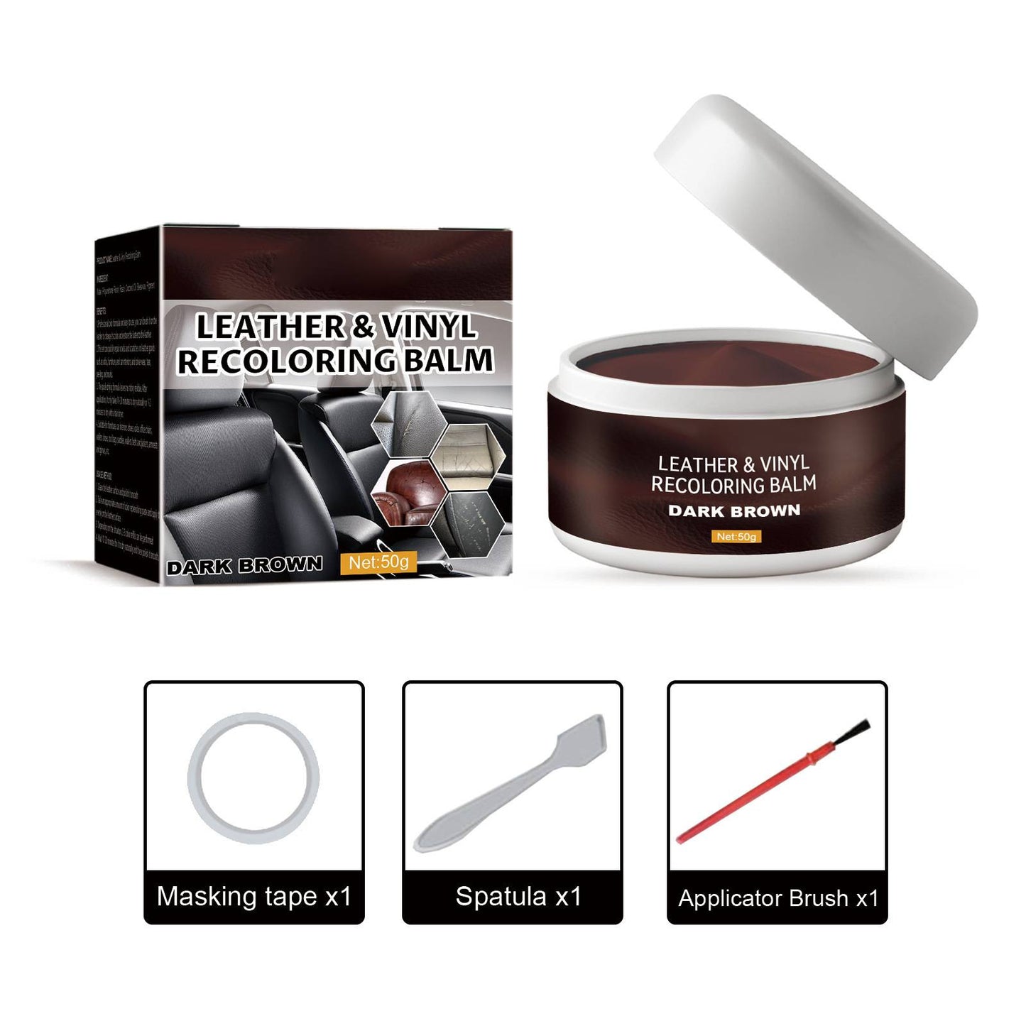 Leather & Vinyl Recoloring Balm Kit – Restore Faded Seats, Sofas & Shoes