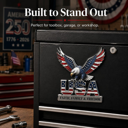 🇺🇸250th Anniversary- ★USA Faith, Family & Freedom★ Metal Emblem