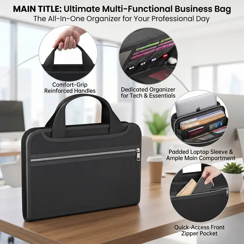 Fire-Resistant Document Organizer Bag