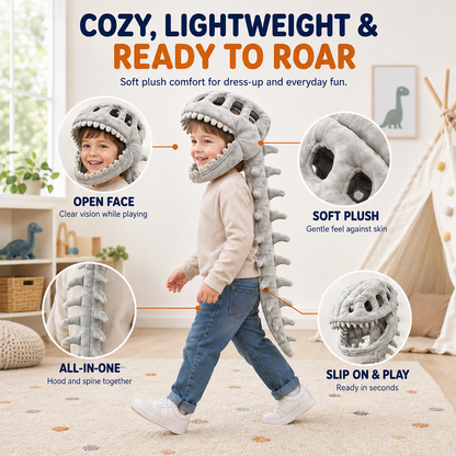 Kids’ Plush Dinosaur Skeleton Halloween Costume