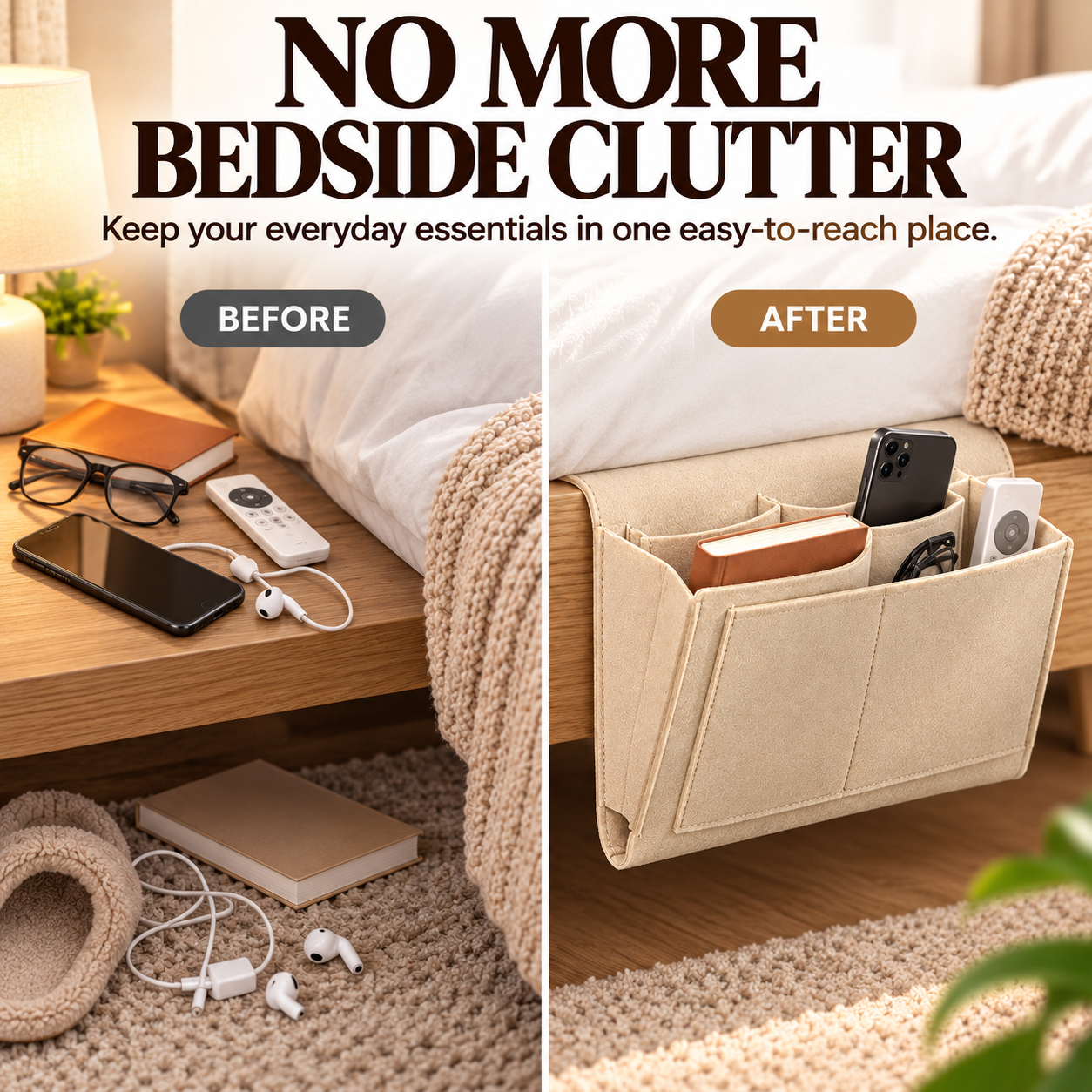 Bedside Hanging Organizer – Keep Essentials Within Reach