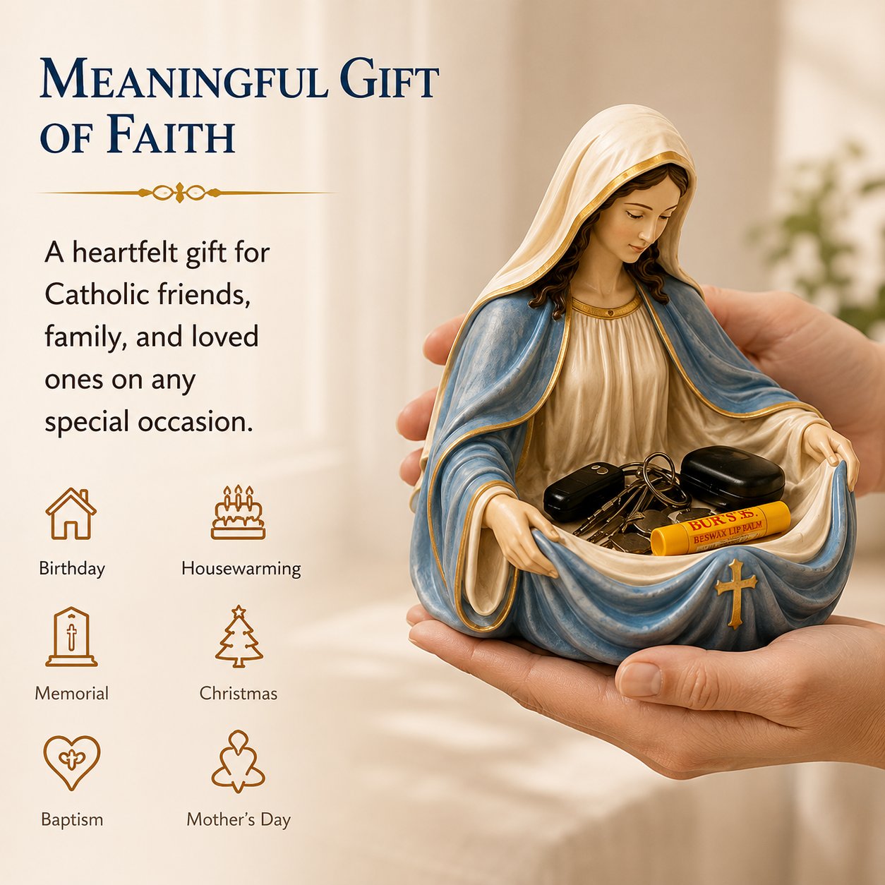 Handmade Virgin Mary Catch-All Bowl